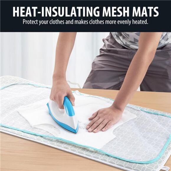 Ironing Mat, Portable Ironing Pad 39.4 x 18.9 inch Table Top Iron Board 5 in 1 - Picture 3 of 7